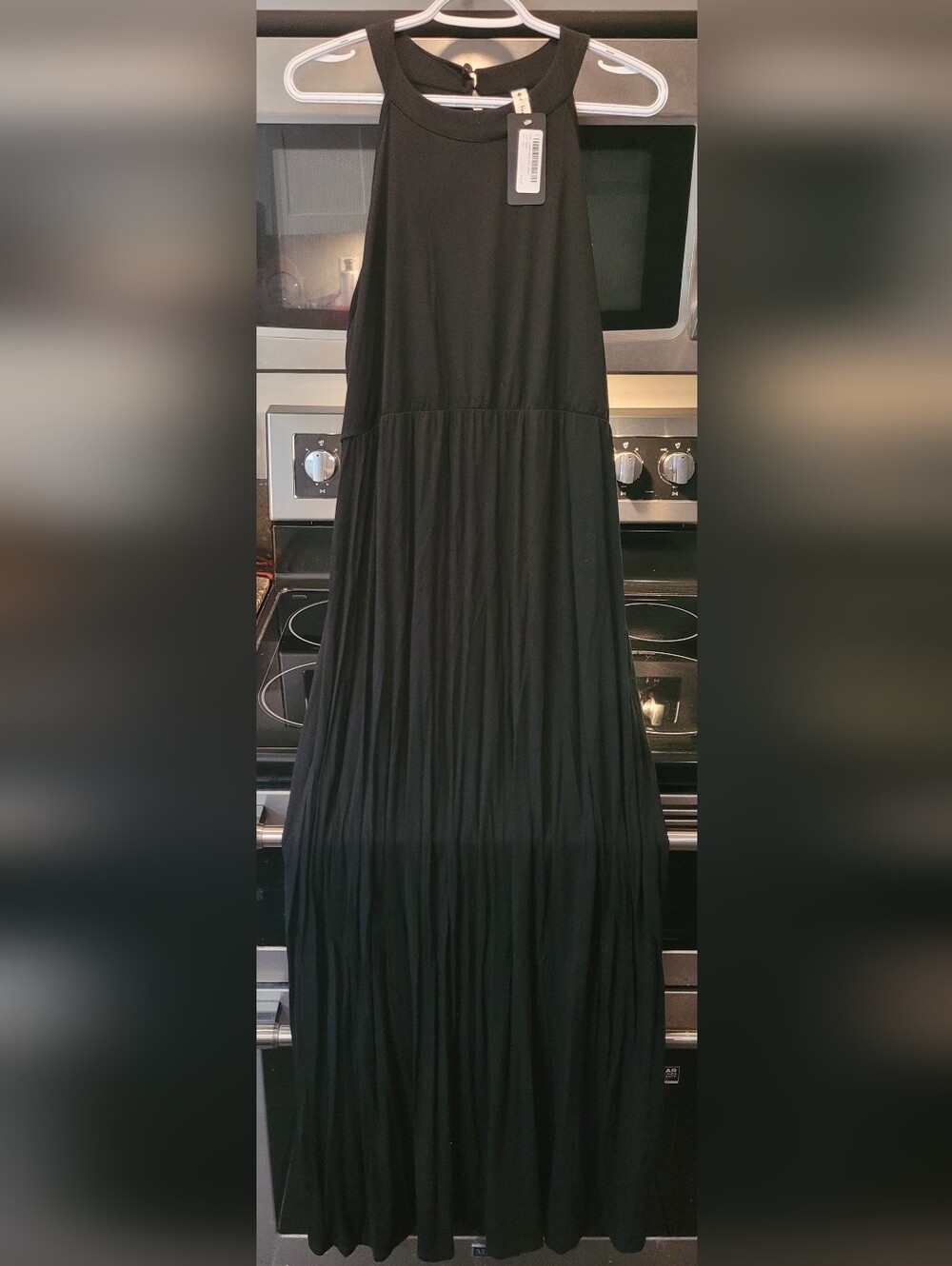 Vanilla Bay Black Tiered Sleeveless Maxi Dress